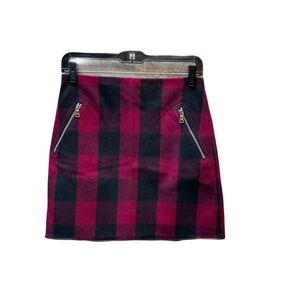 ❤️ GAP BUFFALO PLAID PINK & BLACK MINI SKIRT SIZE 0